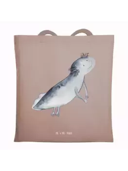 Сумка для переноски Mr & Mrs Panda Axolotl Schwimmen ohne Spruch, пастельно-коричневый