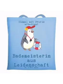 Сумка для переноски Mr & Mrs Panda Bademeisterin Leidenschaft, небесно-синий