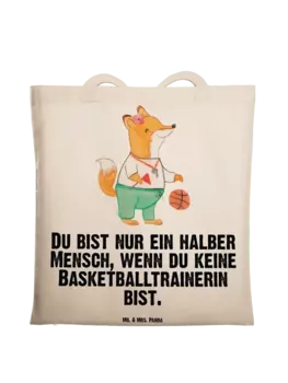 Сумка для переноски Mr & Mrs Panda Basketballtrainerin Herz, кремовый