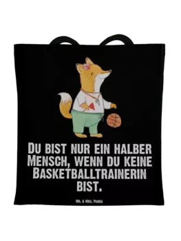 Сумка для переноски Mr & Mrs Panda Basketballtrainerin Herz, черный