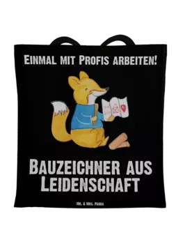 Сумка для переноски Mr & Mrs Panda Bauzeichner Leidenschaft, черный