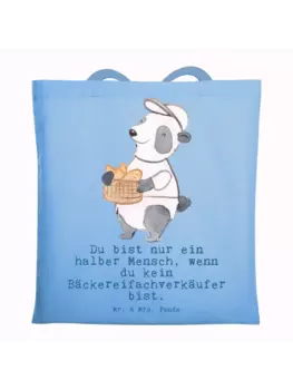 Сумка для переноски Mr & Mrs Panda Bckereifachverkufer Herz, небесно-синий
