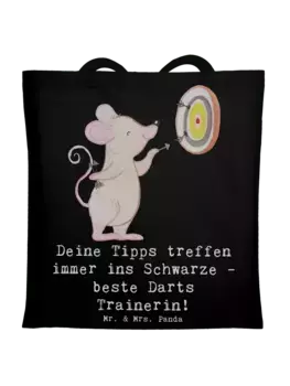Сумка для переноски Mr & Mrs Panda Beste Darts Trainerin, черный