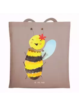 Сумка для переноски Mr & Mrs Panda Biene Happy ohne Spruch, пастельно-коричневый