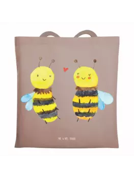 Сумка для переноски Mr & Mrs Panda Biene Verliebt ohne Spruch, пастельно-коричневый