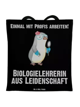 Сумка для переноски Mr & Mrs Panda Biologielehrerin Leidenschaft, черный