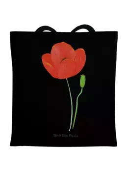 Сумка для переноски Mr & Mrs Panda Blume Mohnblume ohne Spruch, черный