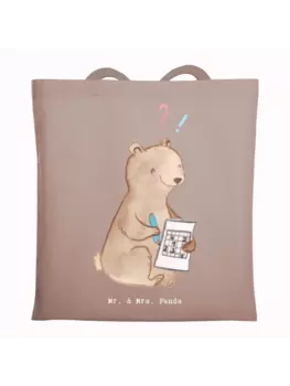 Сумка для переноски Mr & Mrs Panda Br Rtsel lsen ohne Spruch, пастельно-коричневый