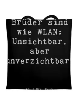Сумка для переноски Mr & Mrs Panda Brder sind wie WLAN Unsichtbar a, черный