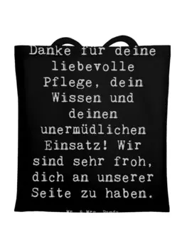 Сумка для переноски Mr & Mrs Panda Dankbare Pflegekraft, черный