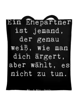 Сумка для переноски Mr & Mrs Panda Ehepartner Liebe, черный