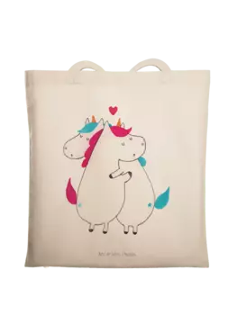 Сумка для переноски Mr & Mrs Panda Einhorn Mitteilung ohne Spruch, кремовый
