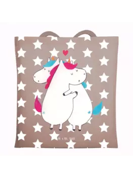 Сумка для переноски Mr & Mrs Panda Einhorn Mitteilung ohne Spruch, пастельно-коричневый