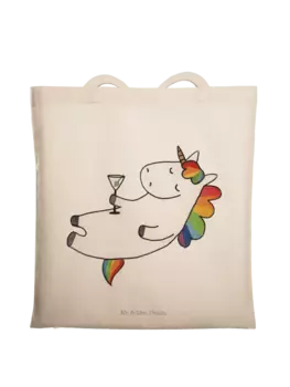Сумка для переноски Mr & Mrs Panda Einhorn Cocktail ohne Spruch, кремовый