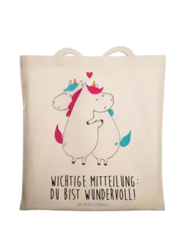 Сумка для переноски Mr & Mrs Panda Einhorn Mitteilung, кремовый