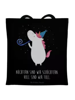 Сумка для переноски Mr & Mrs Panda Einhorn Party, черный