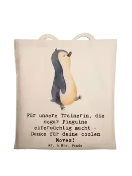 Сумка для переноски Mr & Mrs Panda Eiskunstlauf Trainerin, кремовый