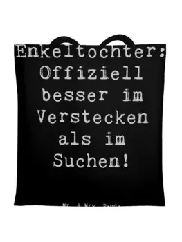 Сумка для переноски Mr & Mrs Panda Enkeltochter Verstecken, черный