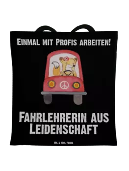 Сумка для переноски Mr & Mrs Panda Fahrlehrerin Leidenschaft, черный
