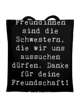 Сумка для переноски Mr & Mrs Panda Freundinnen Schwestern, черный