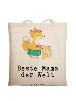 Сумка для переноски Mr & Mrs Panda Fuchs Beste Mama der Welt, кремовый