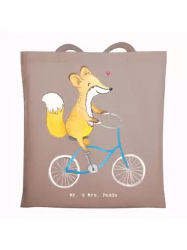 Сумка для переноски Mr & Mrs Panda Fuchs Fahrrad fahren ohne Spruch, пастельно-коричневый