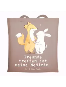 Сумка для переноски Mr & Mrs Panda Fuchs Hase Freunde treffen, пастельно-коричневый