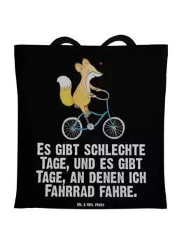 Сумка для переноски Mr & Mrs Panda Fuchs Fahrrad fahren, черный