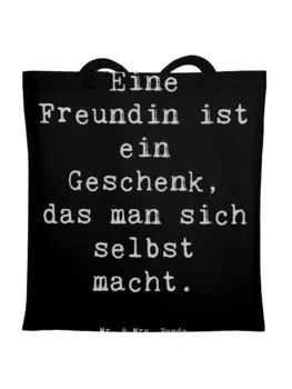 Сумка для переноски Mr & Mrs Panda Geschenk Freundin, черный