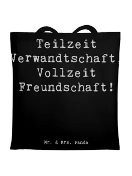 Сумка для переноски Mr & Mrs Panda Halbbruder Freundschaft, черный