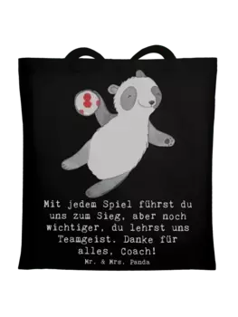 Сумка для переноски Mr & Mrs Panda Handball Trainerin Dankeschn, черный