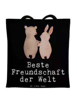 Сумка для переноски Mr & Mrs Panda Hase Beste Freundschaft der Welt mi, черный
