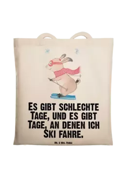 Сумка для переноски Mr & Mrs Panda Hase Skifahren, кремовый