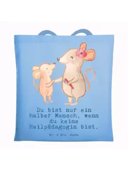 Сумка для переноски Mr & Mrs Panda Heilpdagogin Herz, небесно-синий