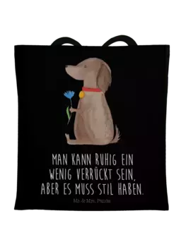 Сумка для переноски Mr & Mrs Panda Hund Blume, черный