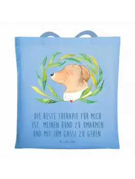 Сумка для переноски Mr & Mrs Panda Hund Blumen, небесно-синий