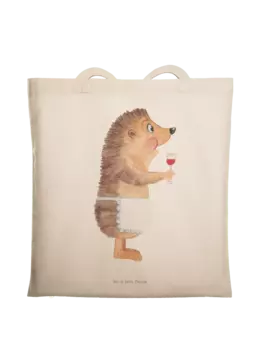 Сумка для переноски Mr & Mrs Panda Igel Wein ohne Spruch, кремовый