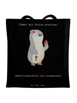 Сумка для переноски Mr & Mrs Panda Immobilienkauffrau Leidenschaft mit, черный