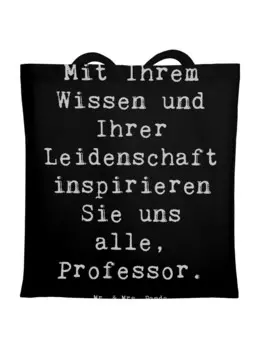 Сумка для переноски Mr & Mrs Panda Inspirierender Professor, черный