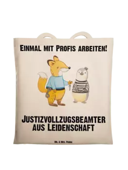 Сумка для переноски Mr & Mrs Panda Justizvollzugsbeamter Leidenschaft, кремовый