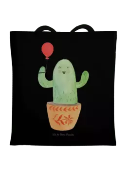 Сумка для переноски Mr & Mrs Panda Kaktus Luftballon ohne Spruch, черный