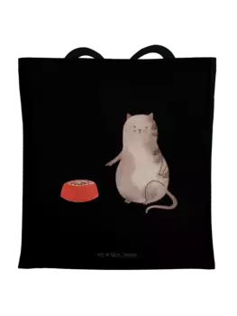 Сумка для переноски Mr & Mrs Panda Katze Fressen ohne Spruch, черный