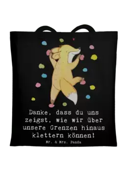 Сумка для переноски Mr & Mrs Panda Klettern Trainerin Dankeschn, черный