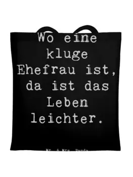 Сумка для переноски Mr & Mrs Panda Kluge Ehefrau, черный