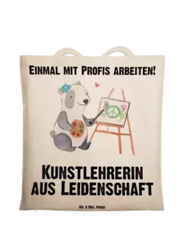 Сумка для переноски Mr & Mrs Panda Kunstlehrerin Leidenschaft, кремовый