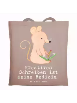 Сумка для переноски Mr & Mrs Panda Maus Kreatives Schreiben, пастельно-коричневый