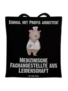 Сумка для переноски Mr & Mrs Panda Medizinische Fachangestellte Leiden, черный