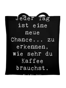 Сумка для переноски Mr & Mrs Panda Motivation und Kaffee, черный