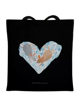 Сумка для переноски Mr & Mrs Panda Muse Herz ohne Spruch, черный