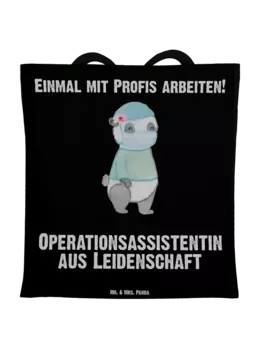 Сумка для переноски Mr & Mrs Panda Operationsassistentin Leidenschaft, черный